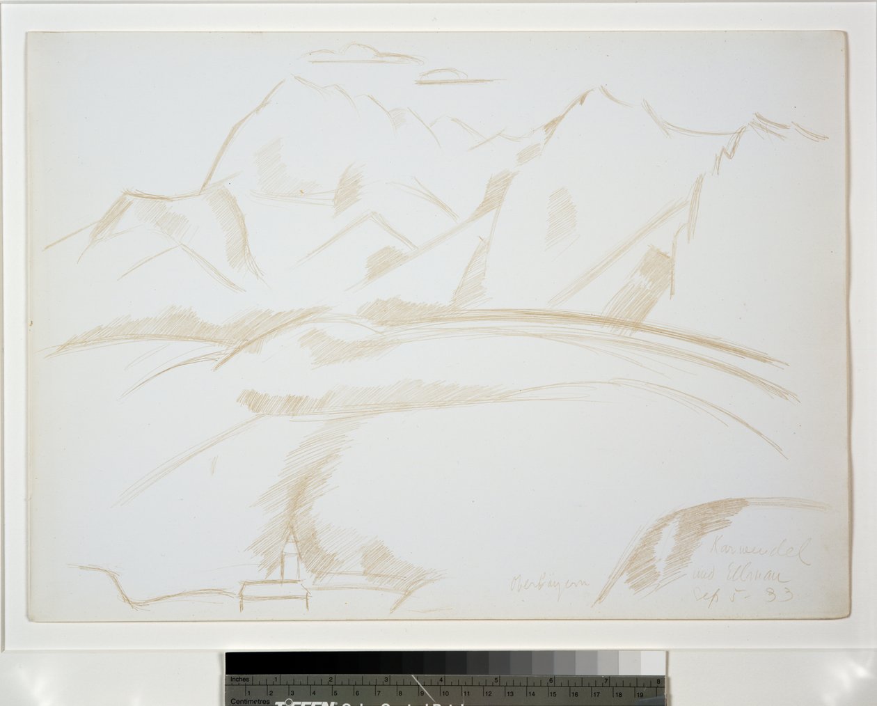 Paesaggio montano con campanile in primo piano da Marsden Hartley