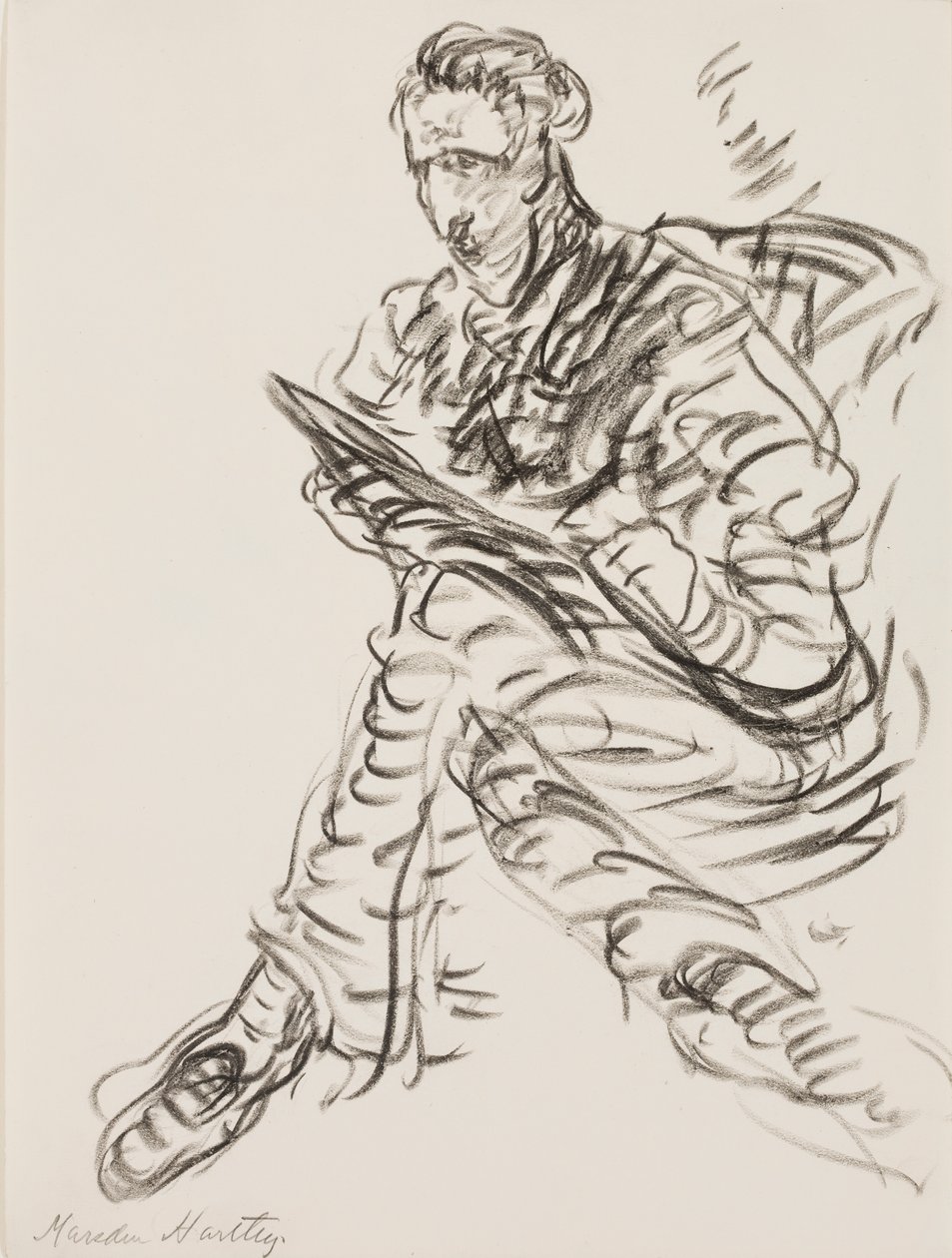 Autoritratto come disegnatore, c.1908 da Marsden Hartley
