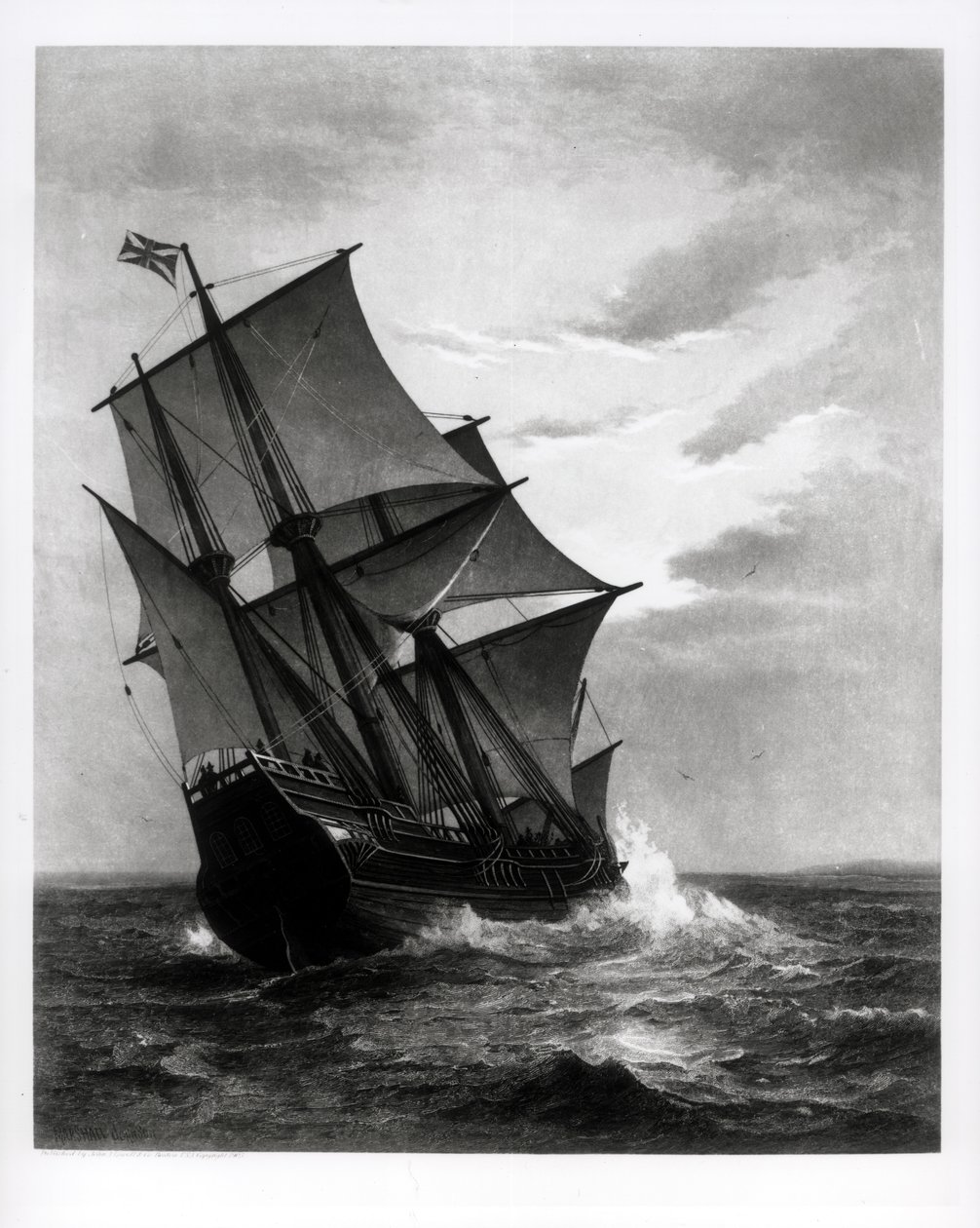 Il Mayflower, inciso e pub. da John A. Lowell, Boston, 1905 da Marshall Johnson
