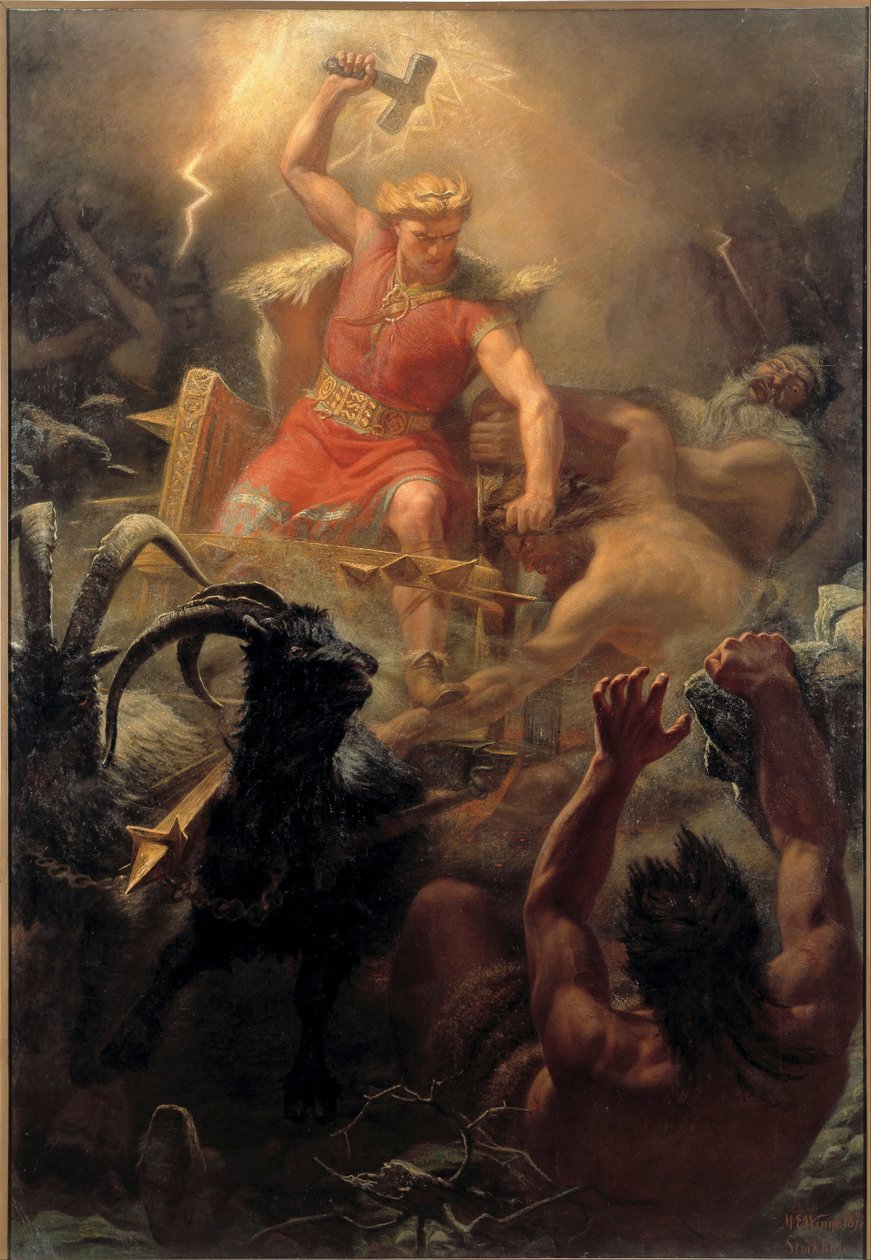 Il combattimento di Thor con i giganti da Mårten Eskil Winge
