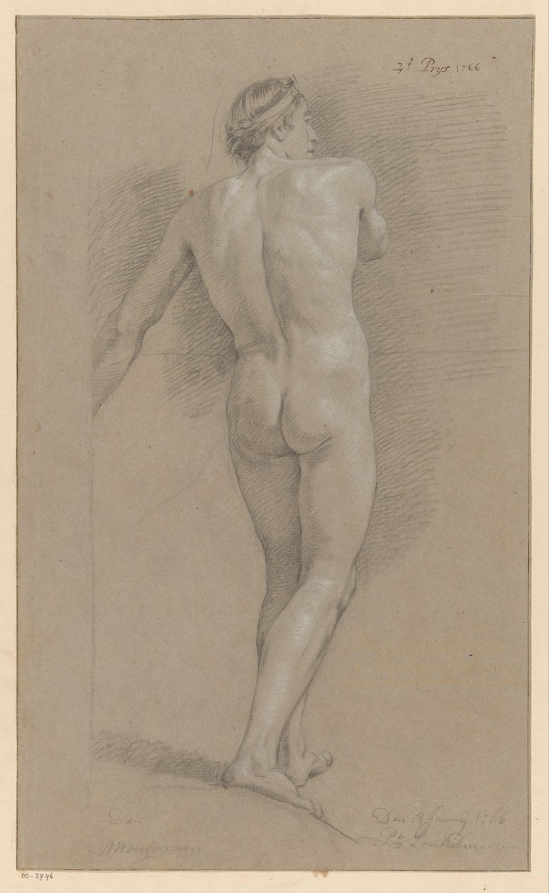 Nudo maschile in piedi, visto di schiena (2° premio 1766) da Marten Houtman