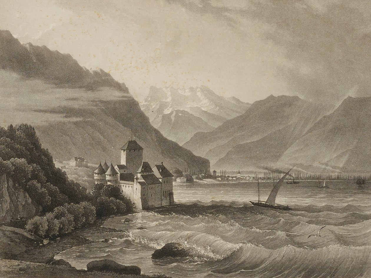 Chateau de Chillon; vista da Vevey da Martens