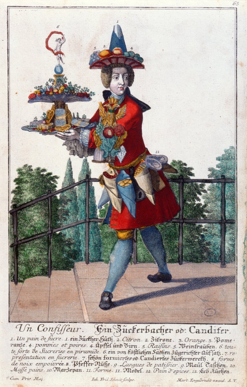 Un pasticcere, c.1735 da Martin Engelbrecht