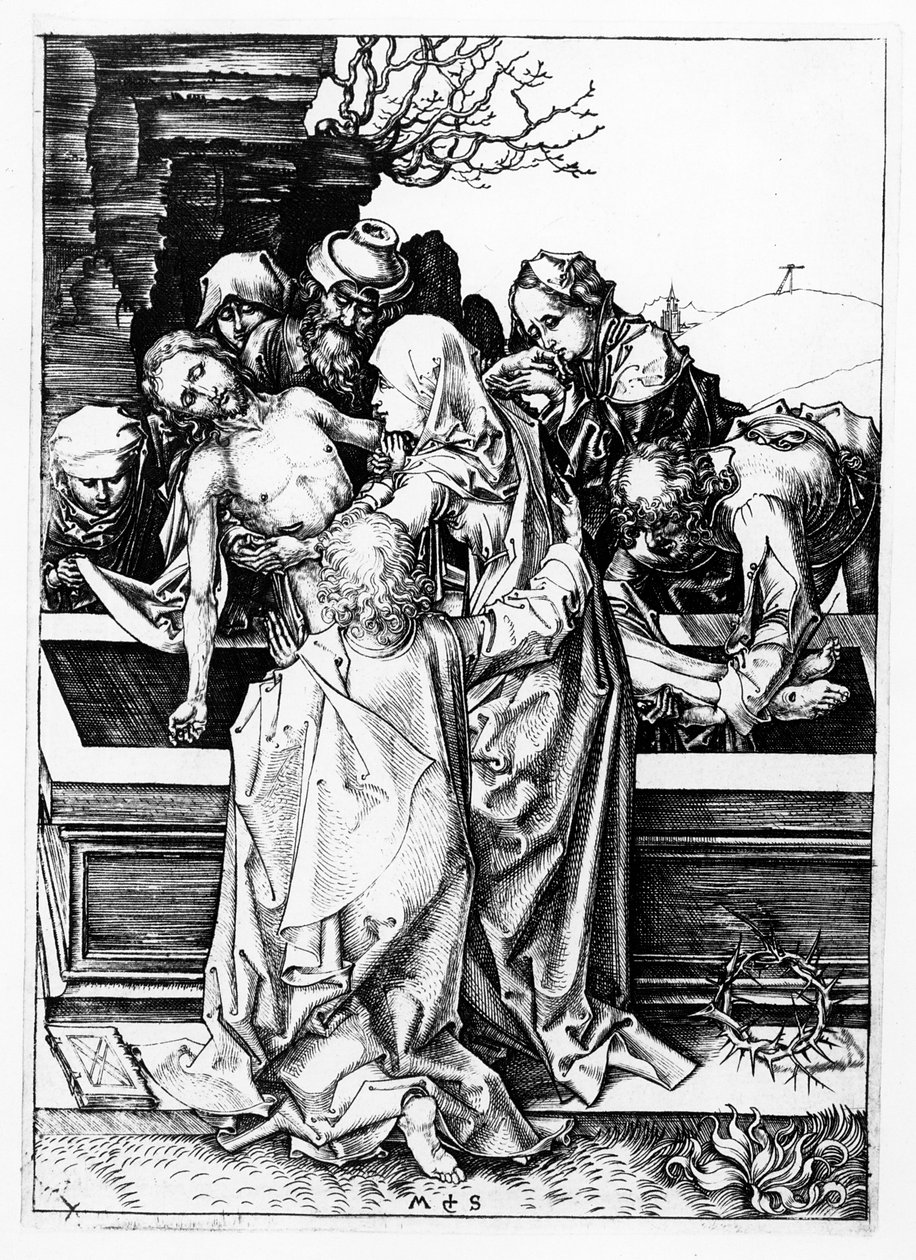 La sepoltura, c.1475 da Martin Schongauer