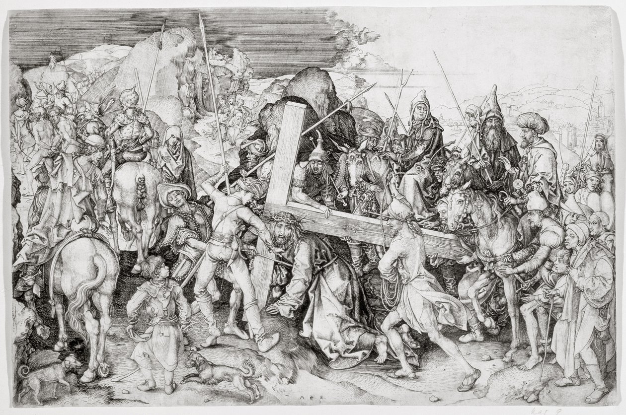 La grande portata della croce, c.1474 da Martin Schongauer