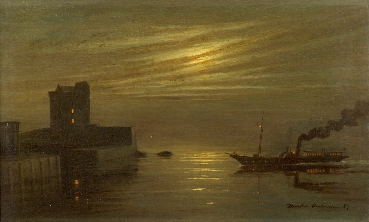 Castello di Broughty - Scena al chiaro di luna da Martin  Anderson