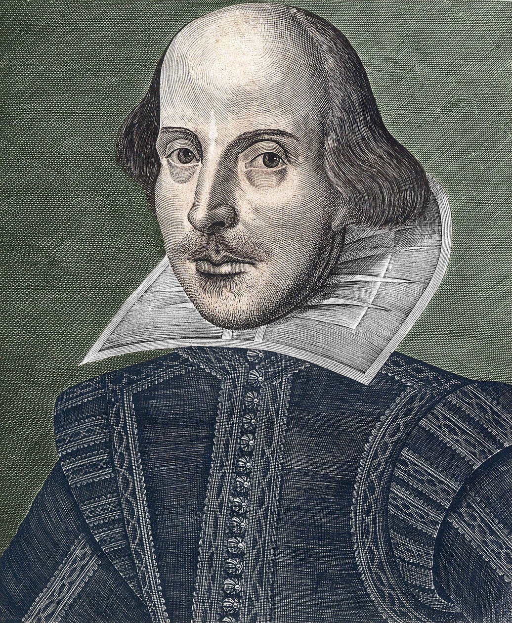 Ritratto di William Shakespeare (1564 - 1616) da Martin Droeshout