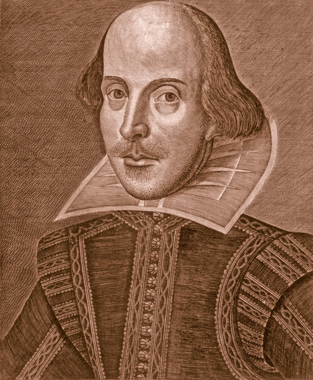 Ritratto di Shakespeare, 1623 da Martin Droeshout