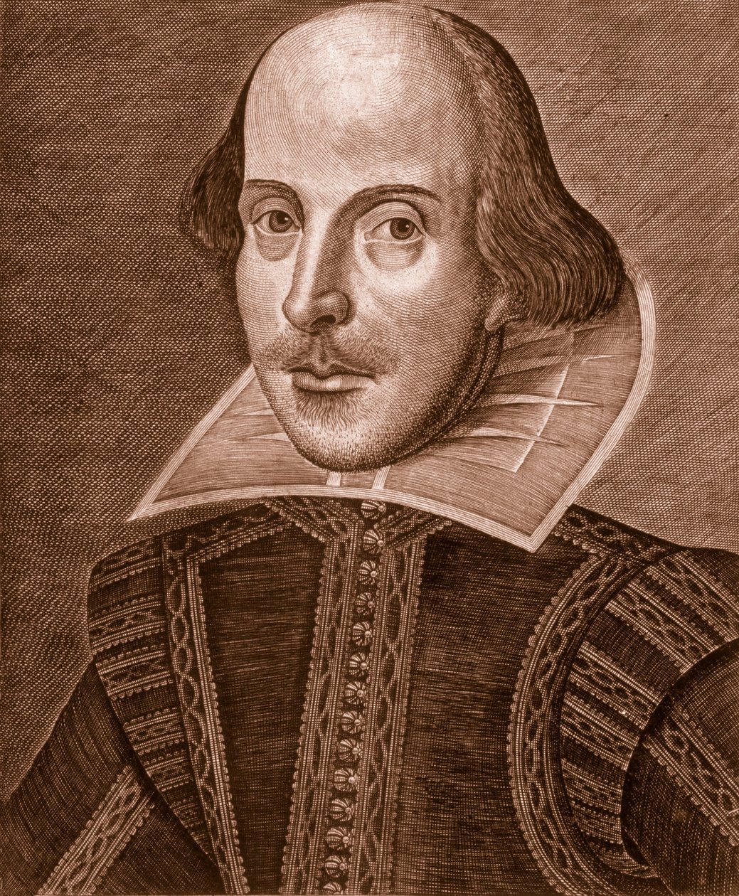 Ritratto di Shakespeare, 1623 da Martin Droeshout
