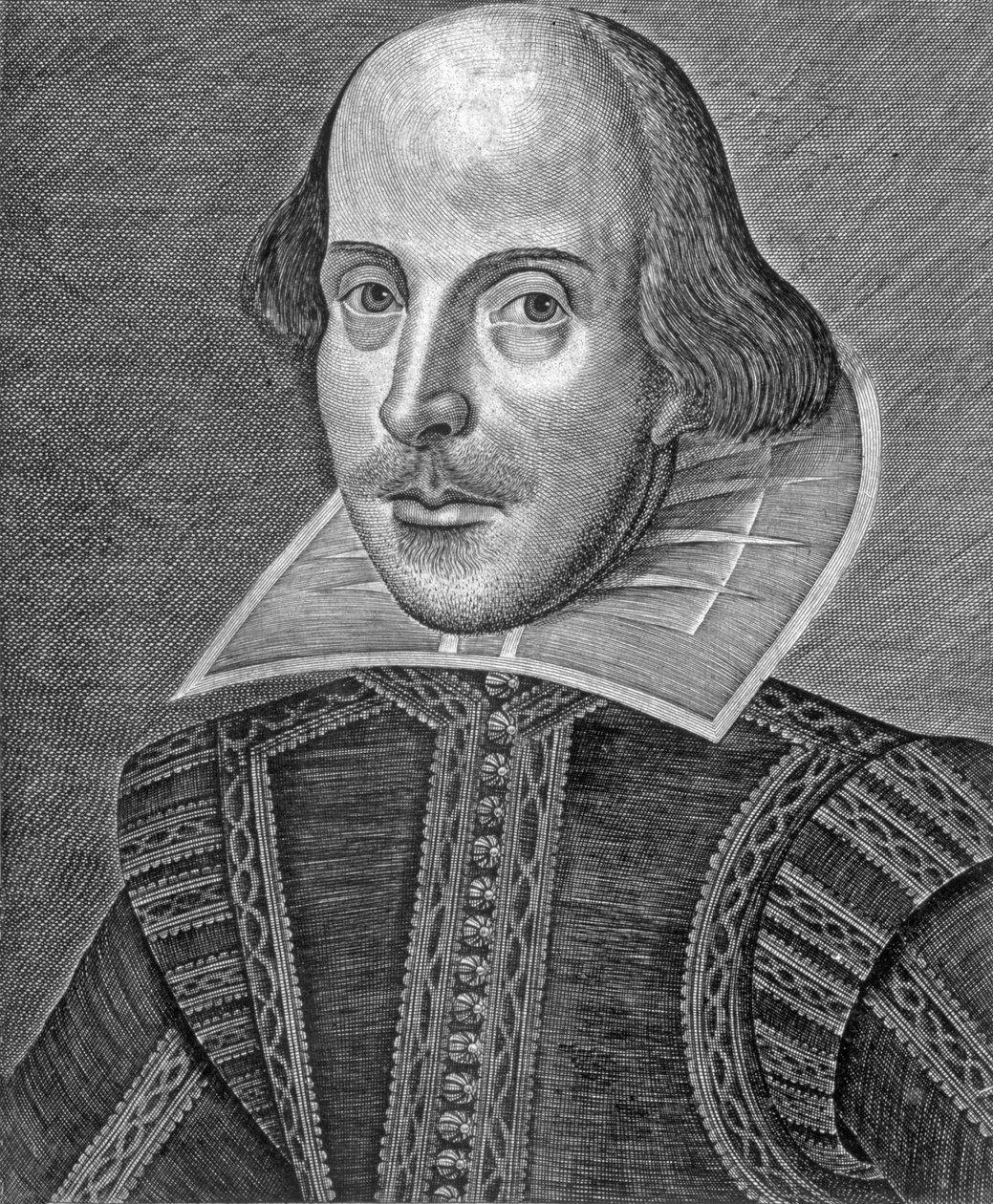 Ritratto di Shakespeare, 1623 da Martin Droeshout