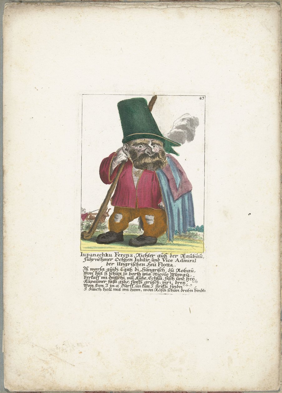 Il nano Iupanschku Ferenz, ca. 1710 da Martin Engelbrecht (attributed to)