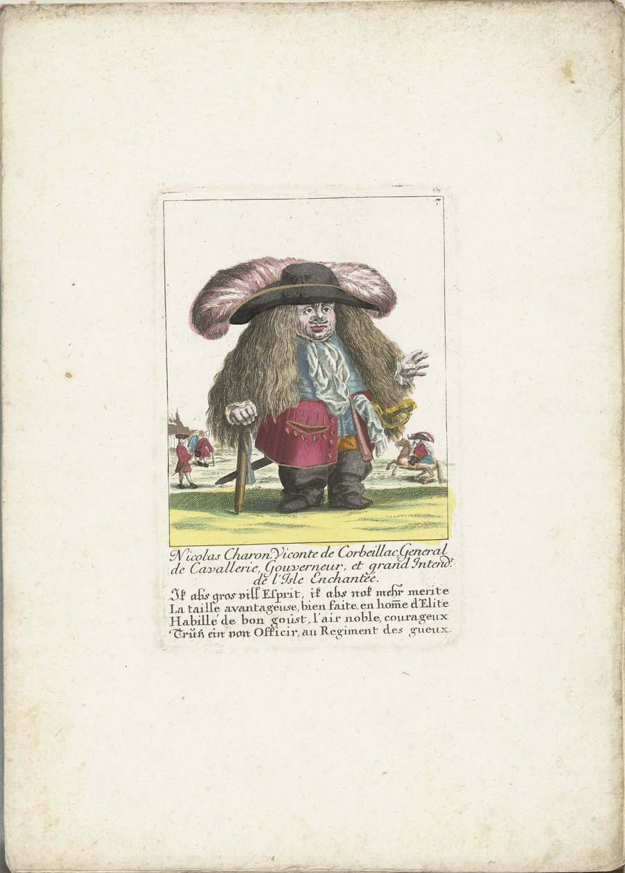 Il nano Nicolas Charon come generale di cavalleria, ca. 1710 da Martin Engelbrecht (attributed to)