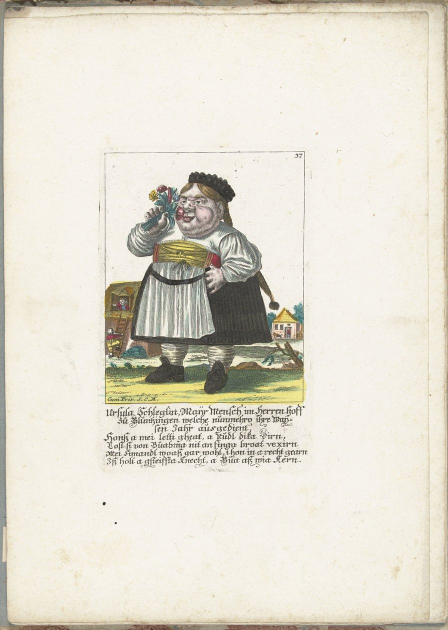 La nana Ursula Schleglin, ca. 1710 da Martin Engelbrecht (attributed to)