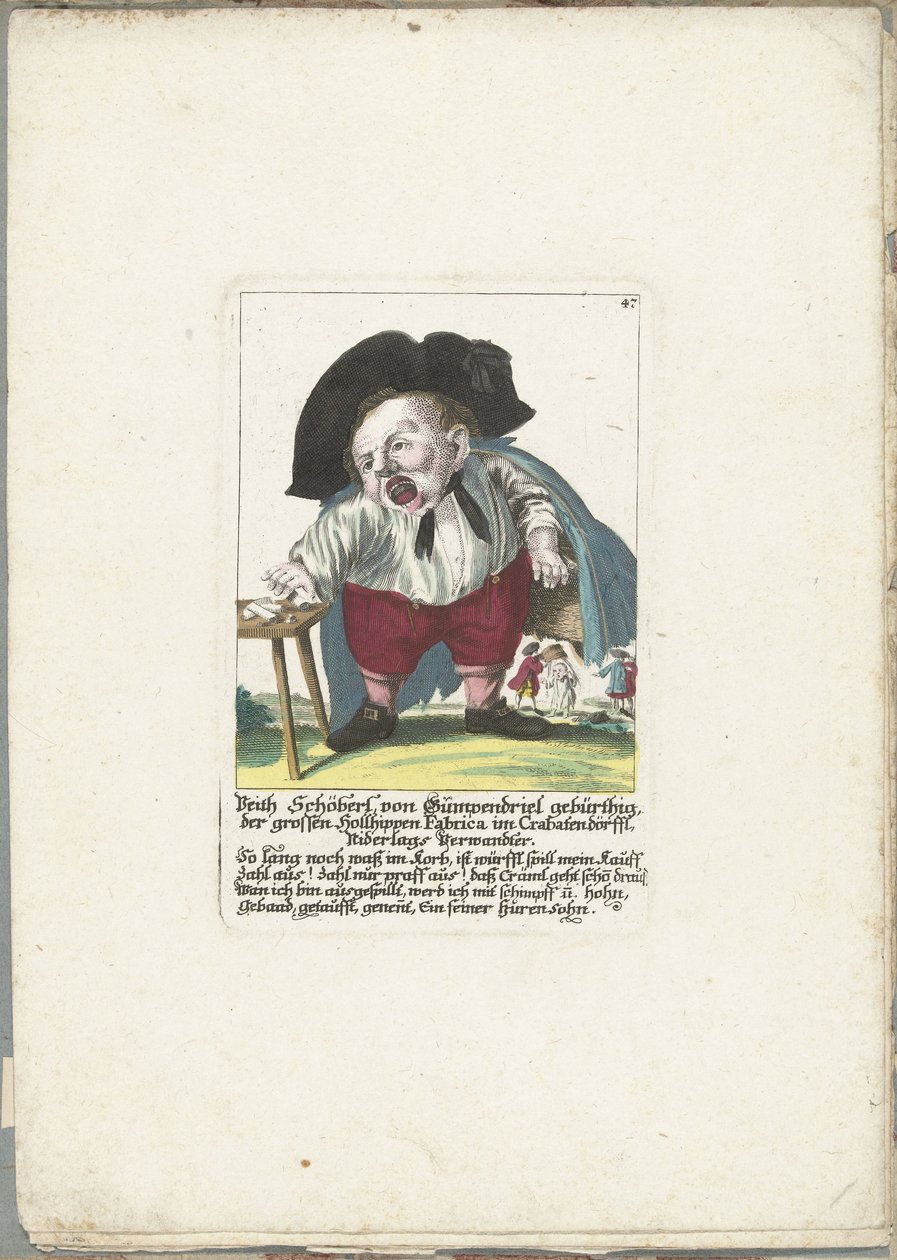 Il nano Veith Schöberl von Gümpendriel, ca. 1710 da Martin Engelbrecht (attributed to)