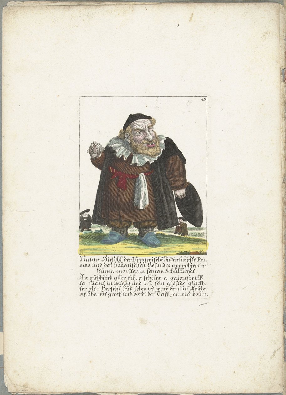 Il nano ebreo Natan Hirschl, ca. 1710 da Martin Engelbrecht (attributed to)