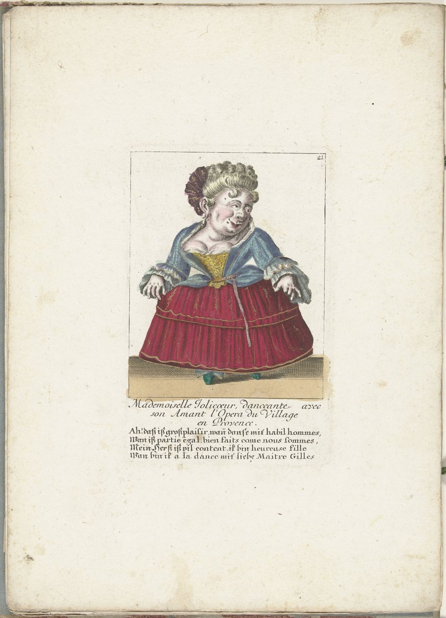 Nano come la francese Mademoiselle Jolicoeur, ca. 1710 (Il Callotto resurcitato) da Martin Engelbrecht (attributed to)