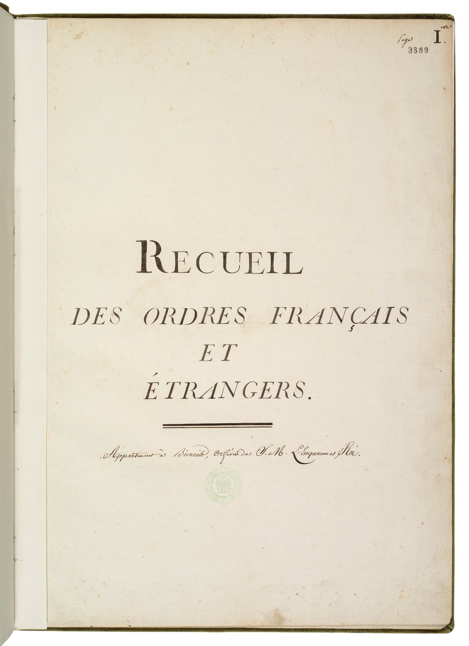 Recueil des ordres français et étrangers da Martin Guillaume Biennais