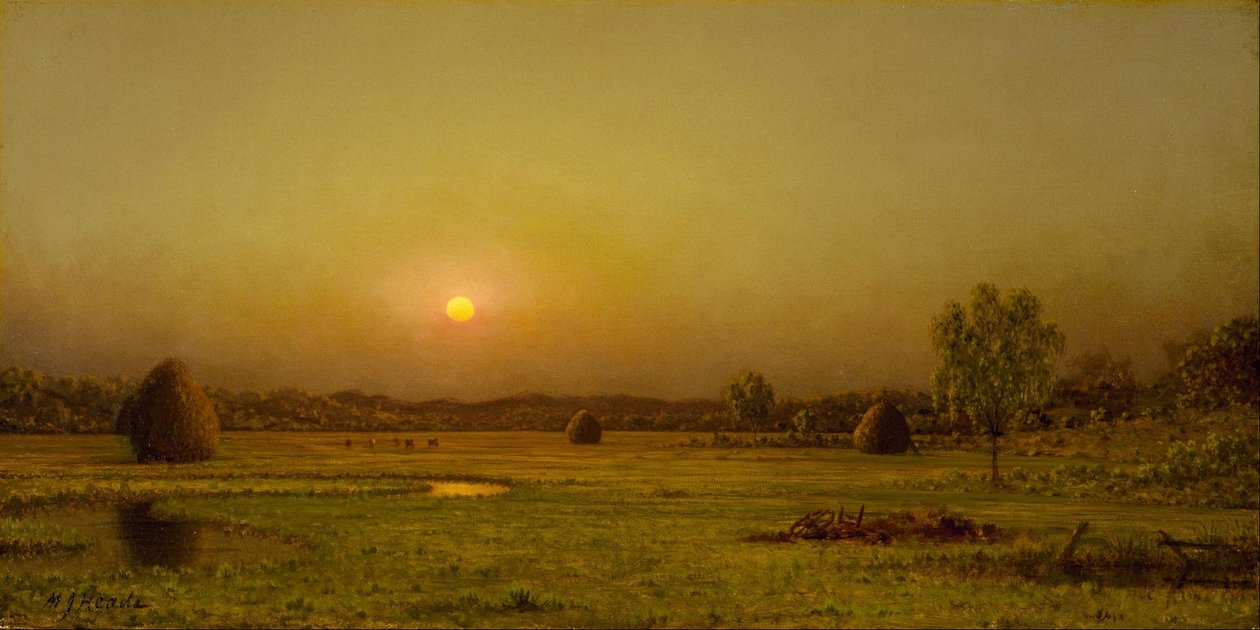 Tramonto sulla palude, Newburyport, Massachusetts da Martin Johnson Heade
