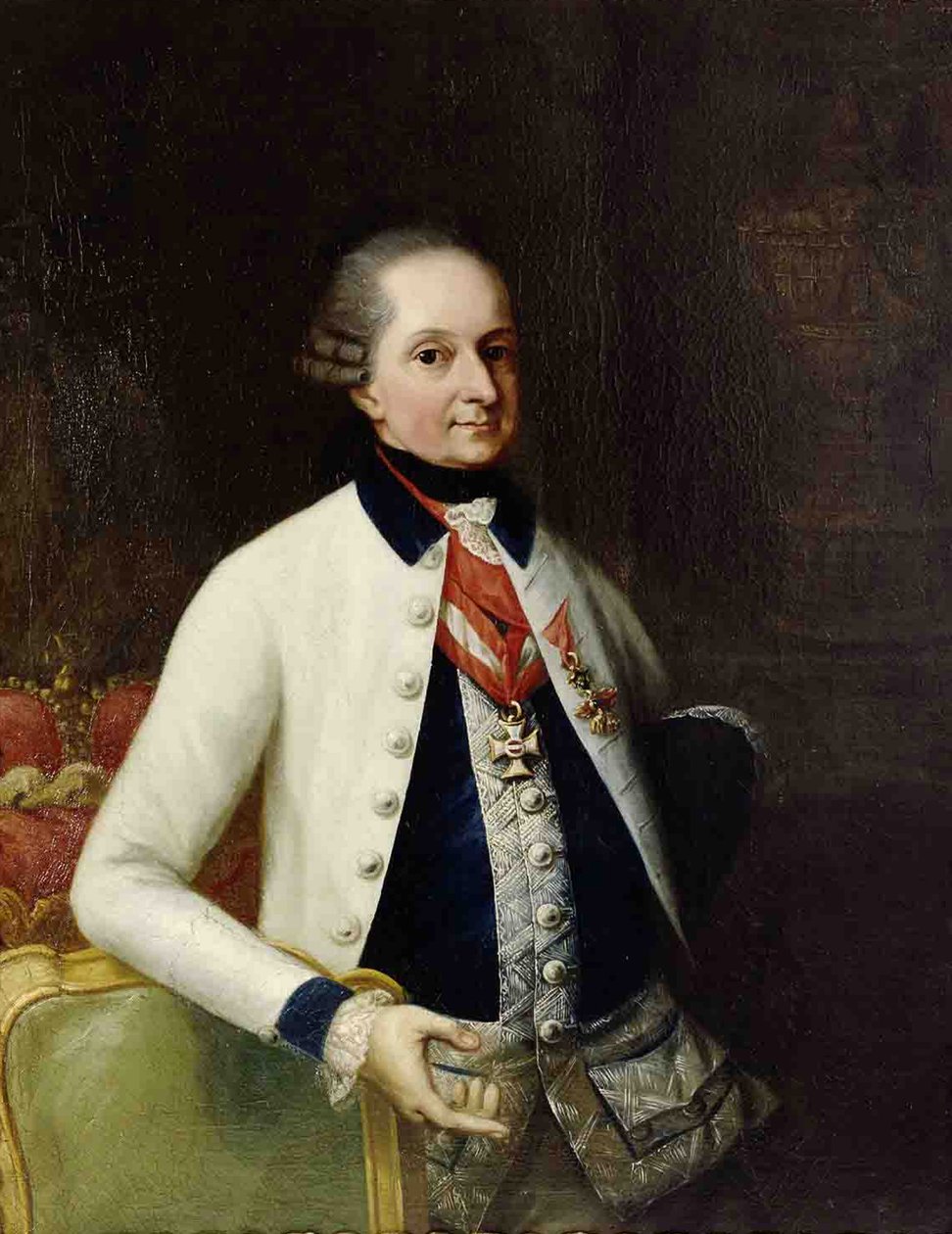 Nikolaus I, Principe Esterházy 1714-1790 in uniforme del suo reggimento di fanteria ungherese n. 33 da Martin Knoller