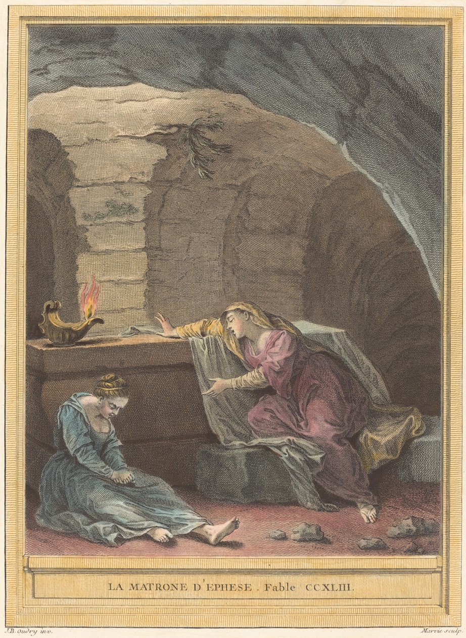 La matrona di Efeso da Martin Marvie after Jean Baptiste Oudry