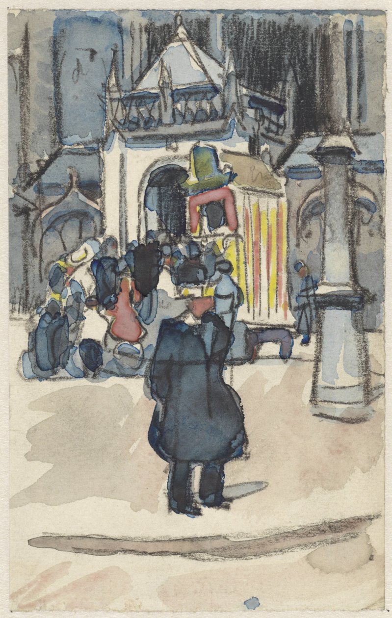 Teatro dei burattini sulla Dam, davanti alla Nieuwe Kerk da Martin Monnickendam