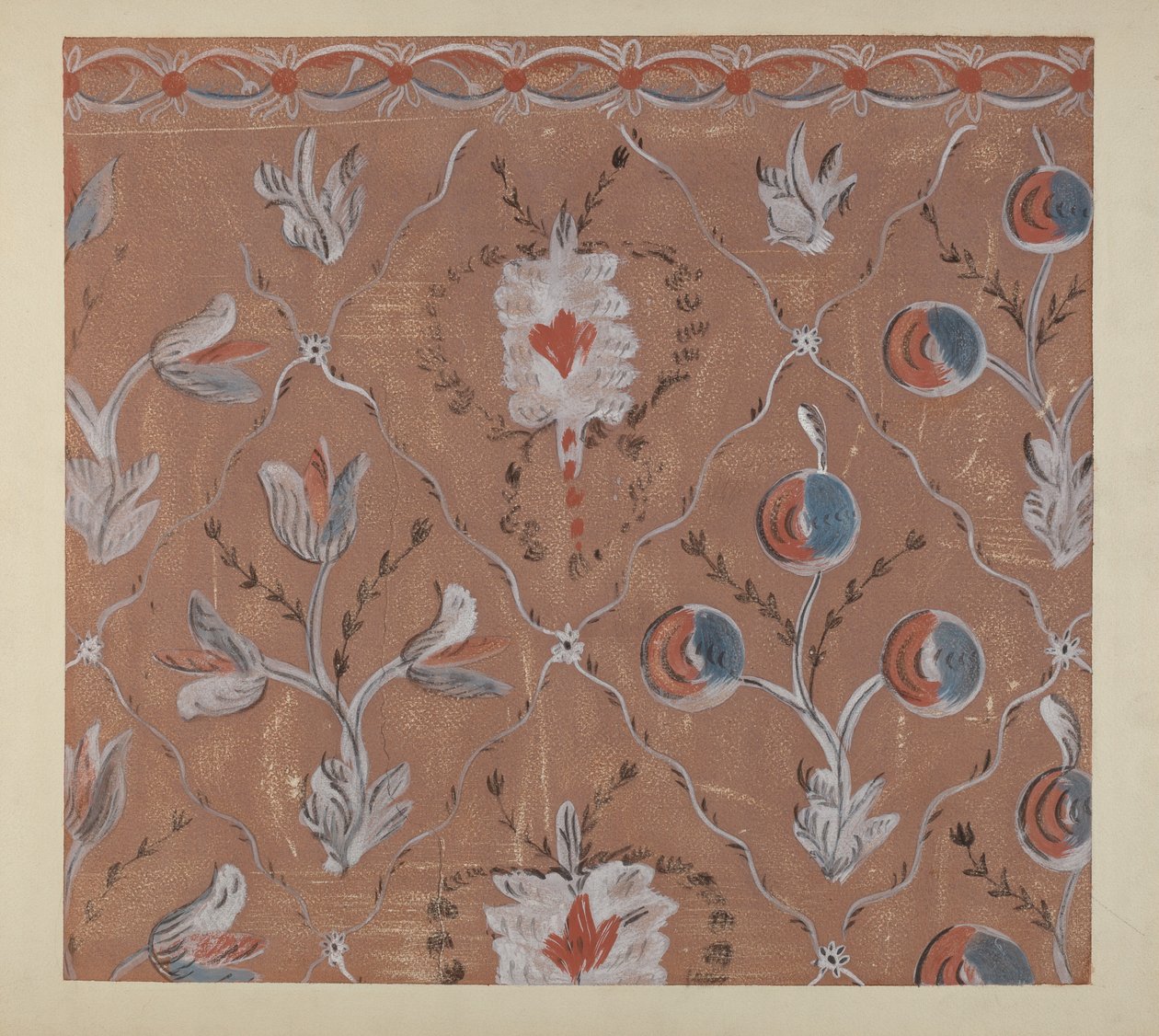 Dettaglio di parete dipinta a mano, c. 1939 da Martin Partyka