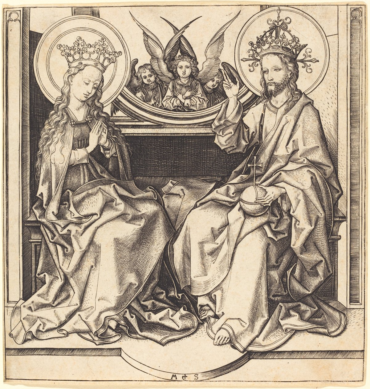 Cristo benedice la Vergine da Martin Schongauer