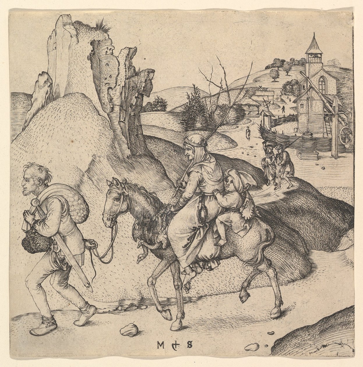Famiglia di contadini al mercato, ca. 1435-1491 da Martin Schongauer