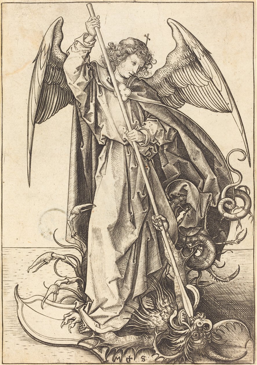 San Michele che Uccide il Drago da Martin Schongauer