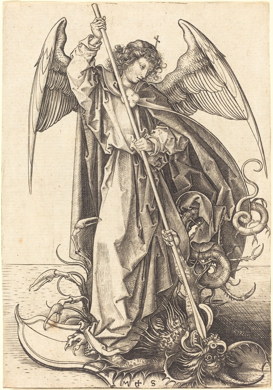 San Michele che Uccide il Drago da Martin Schongauer