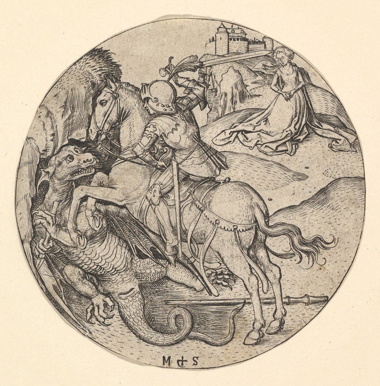 San Giorgio che uccide il drago, ca. 1435-1491 da Martin Schongauer