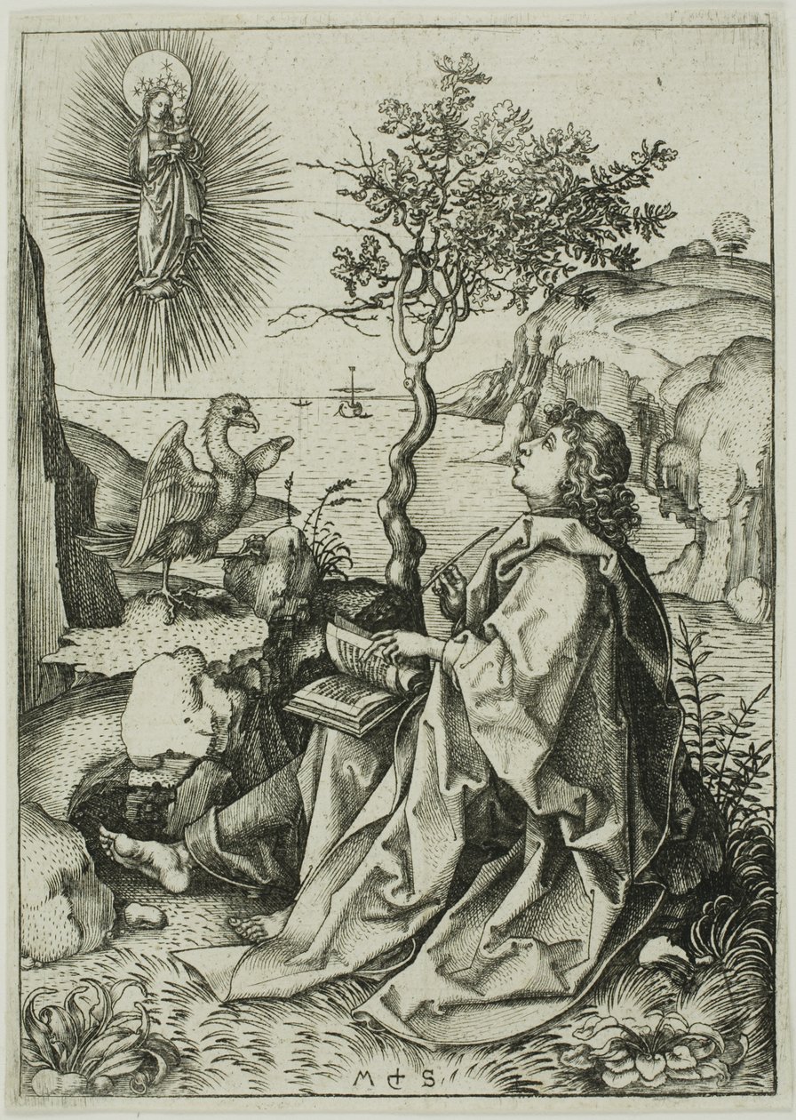 San Giovanni Evangelista a Patmos da Martin Schongauer