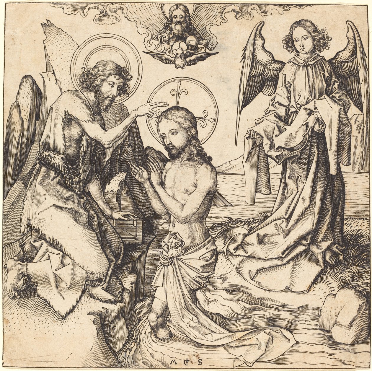 Il battesimo di Cristo da Martin Schongauer