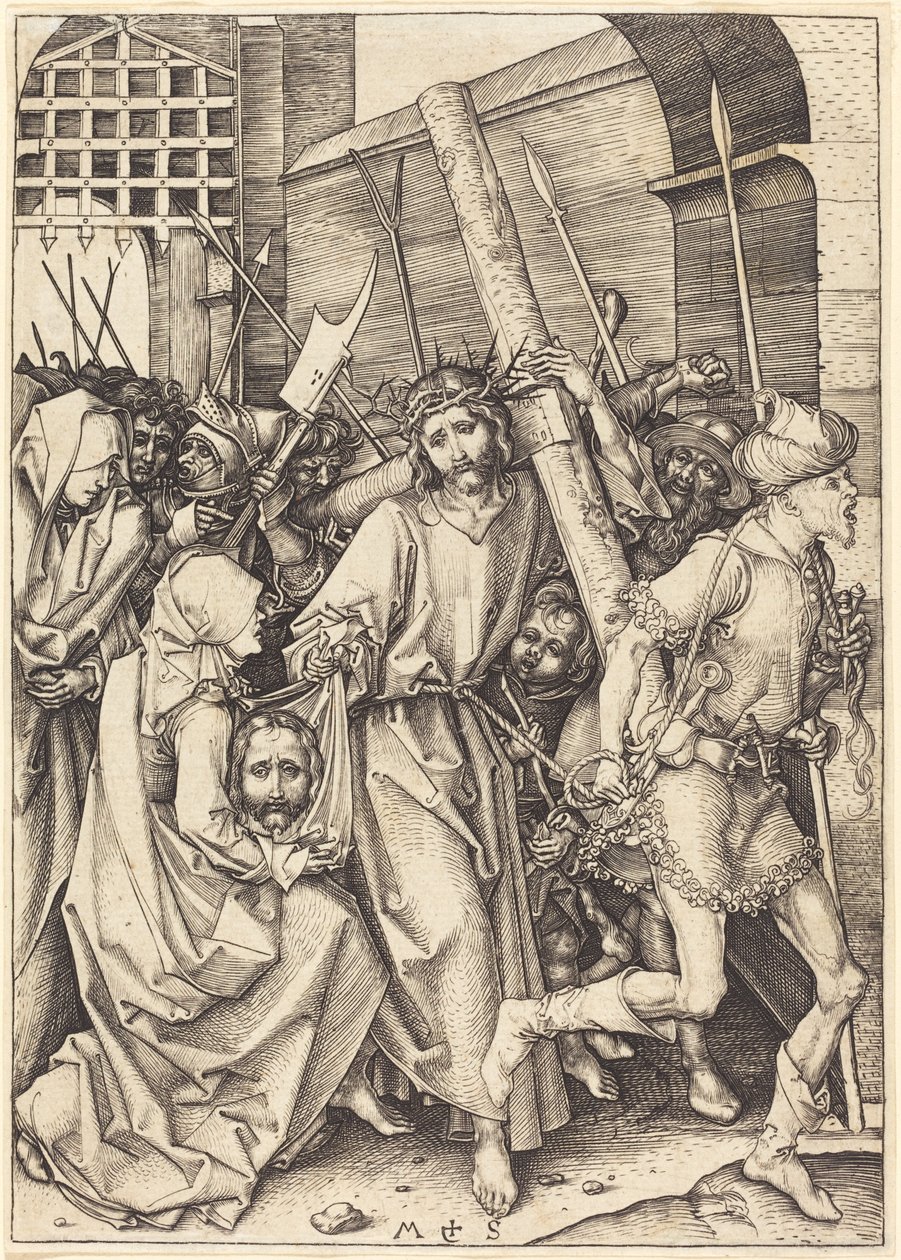 Il trasporto della croce con Santa Veronica da Martin Schongauer