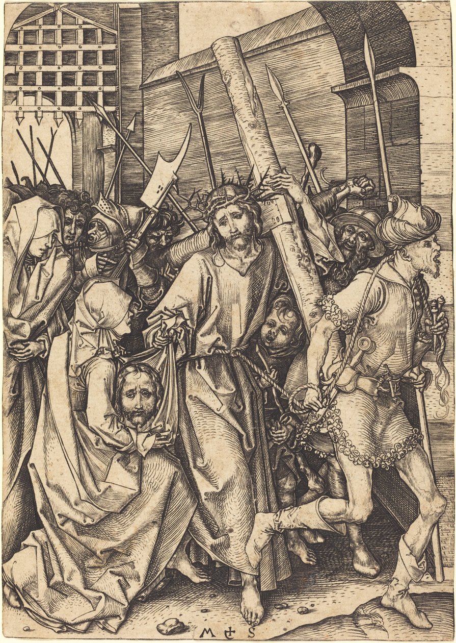 Il trasporto della croce con Santa Veronica da Martin Schongauer