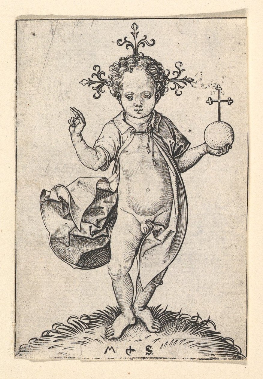 Il Bambino Gesù con un globo da Martin Schongauer