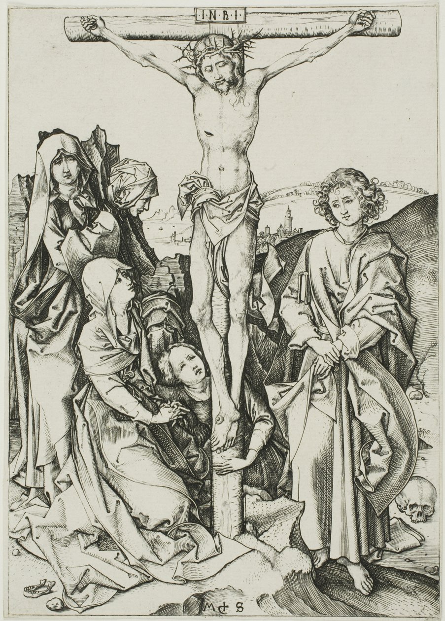 La crocifissione, dalla Passione da Martin Schongauer