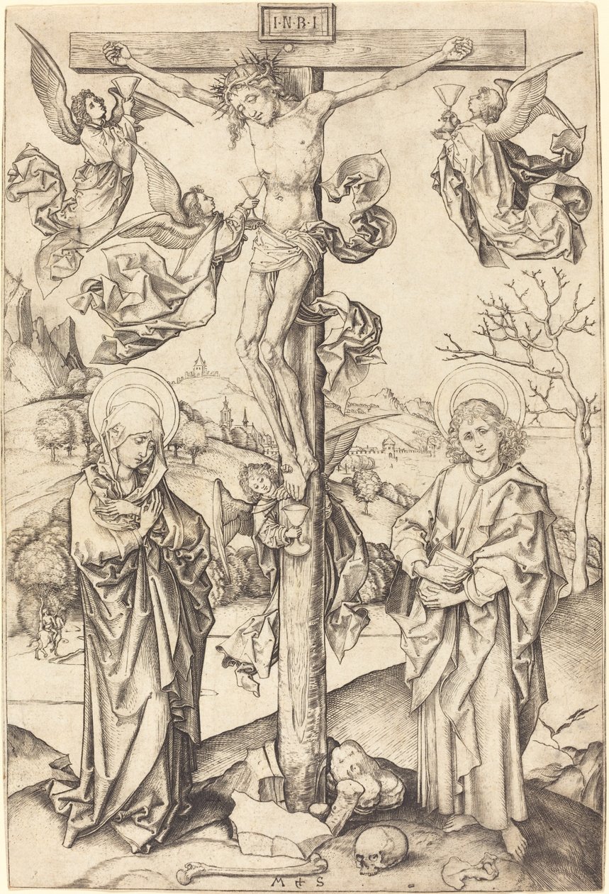 La crocifissione con quattro angeli da Martin Schongauer