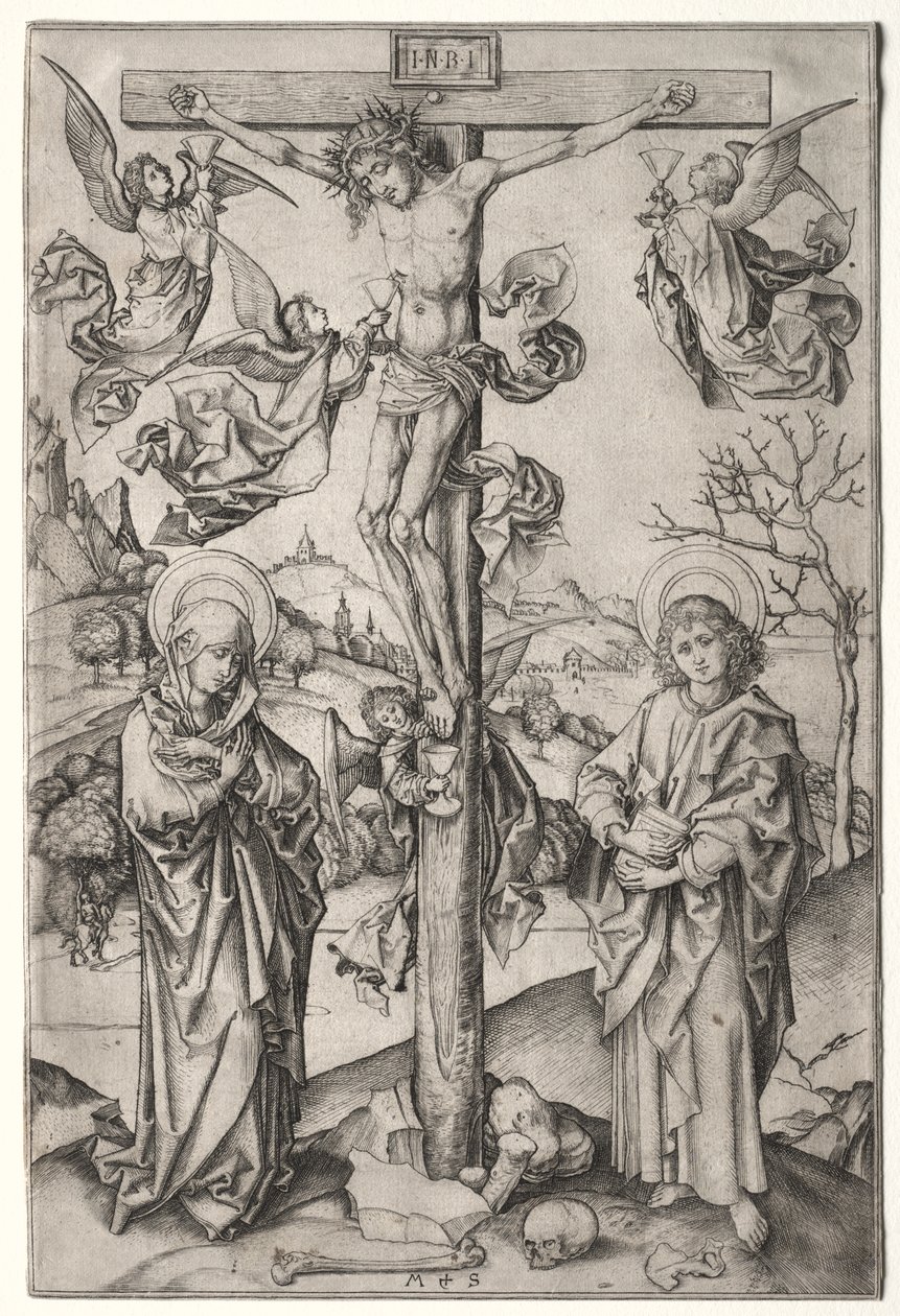 La crocifissione con quattro angeli da Martin Schongauer