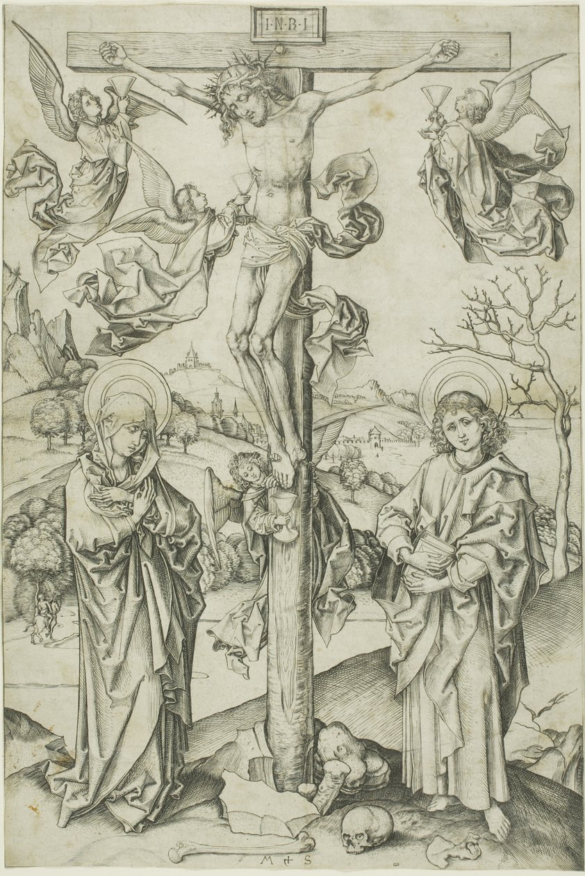 La crocifissione con quattro angeli da Martin Schongauer