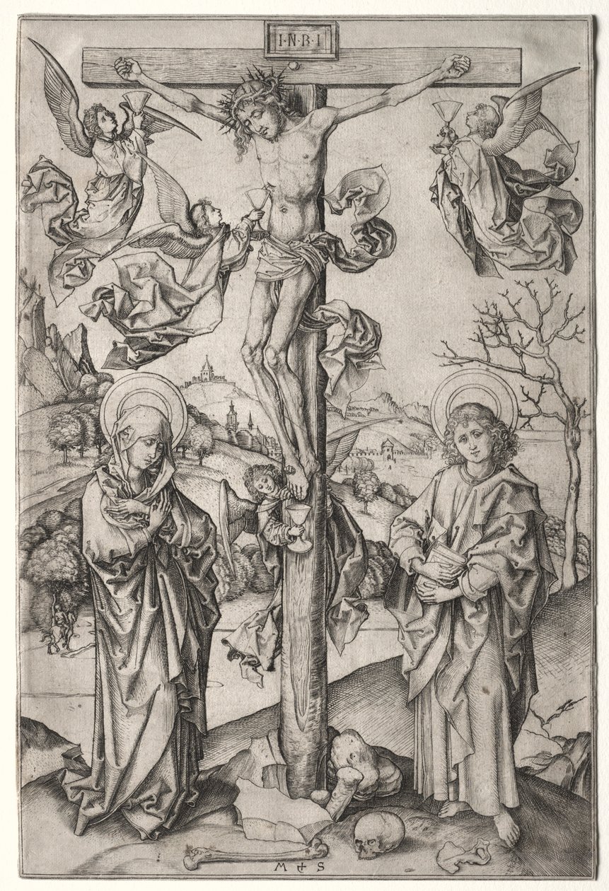 La crocifissione con quattro angeli da Martin Schongauer