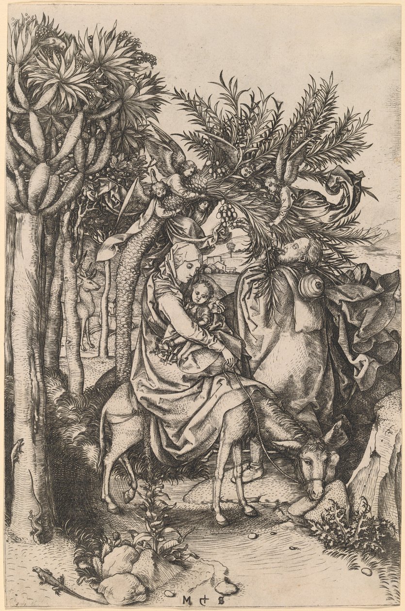 La fuga in Egitto da Martin Schongauer