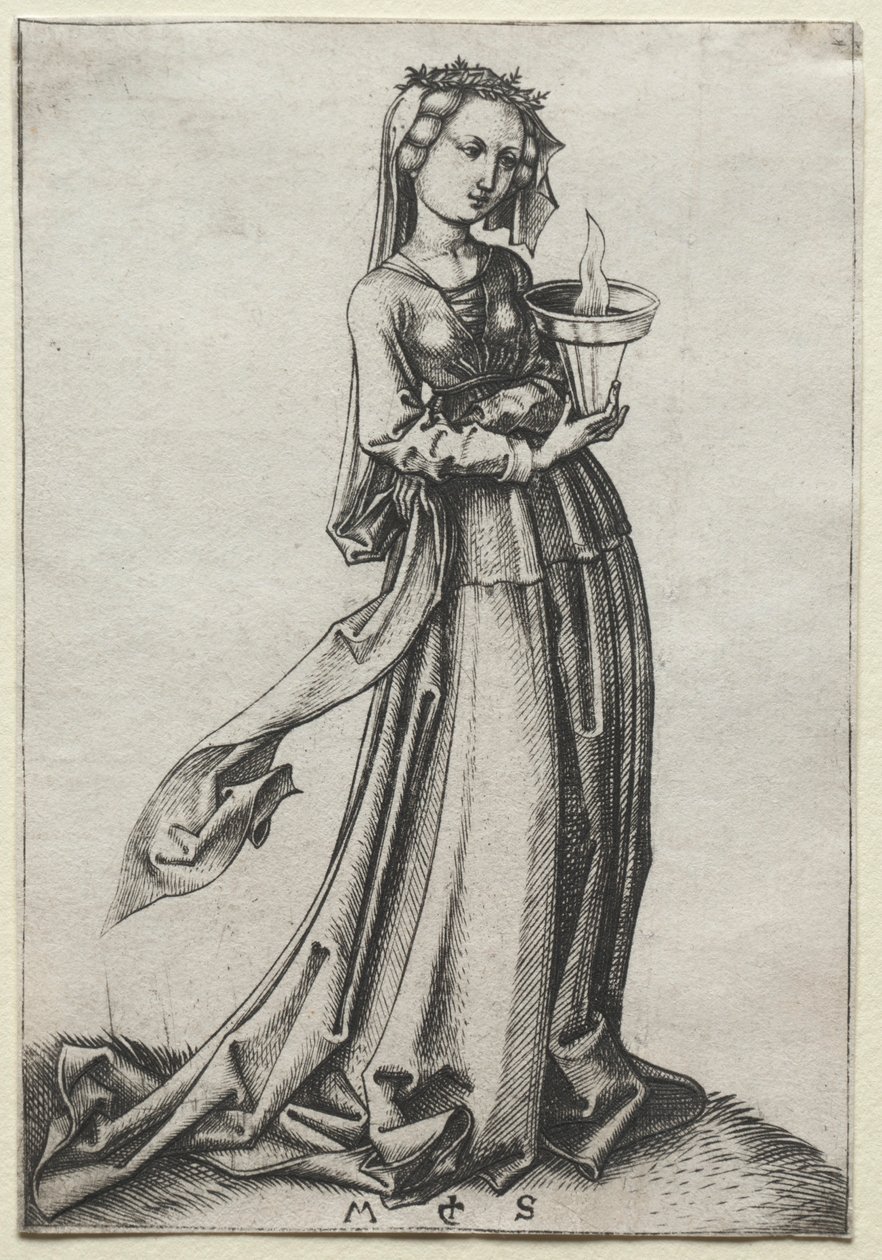 La quarta Vergine saggia da Martin Schongauer