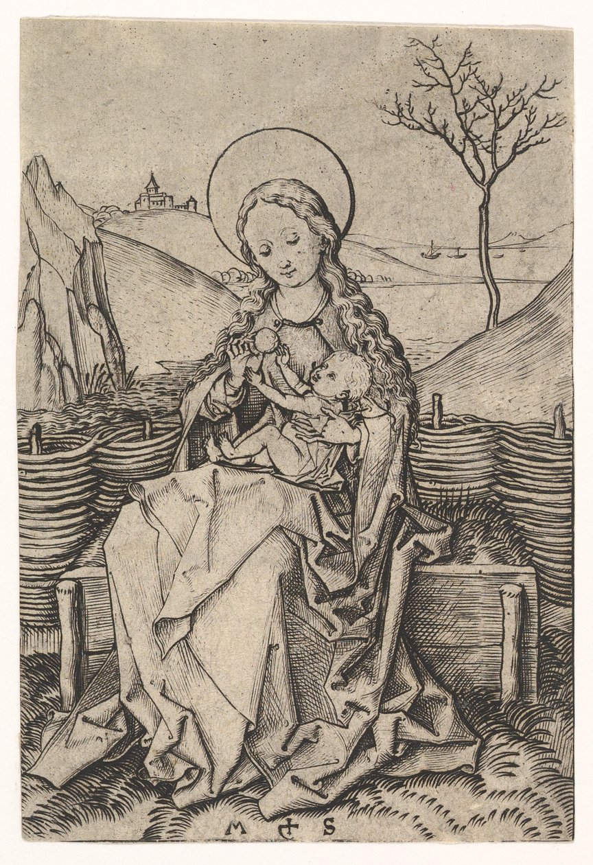 Vergine col Bambino su una panca erbosa, ca. 1435-1491 da Martin Schongauer