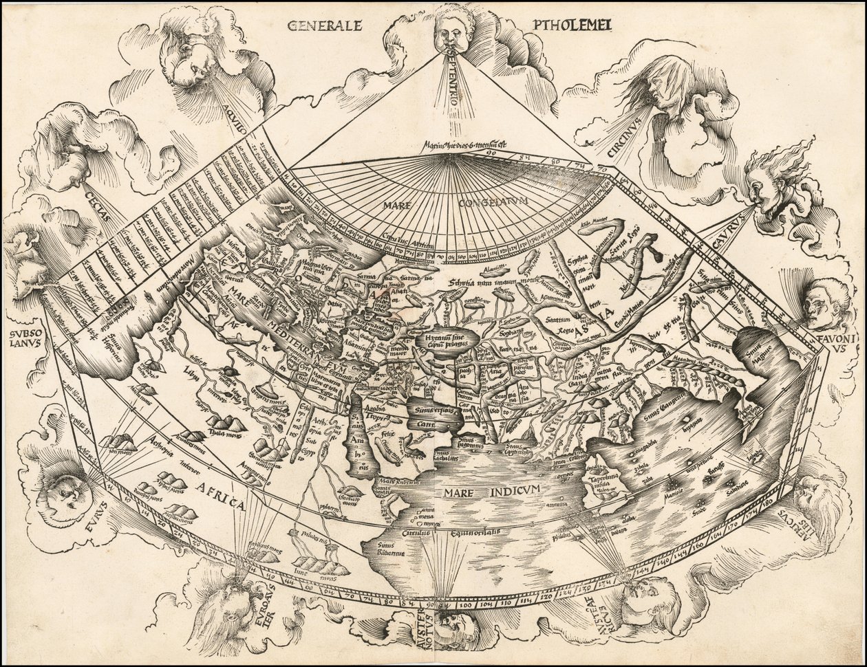 Mappa del mondo tolemaico del 1513 di Martin Waldseemüller da Martin Waldseemuller