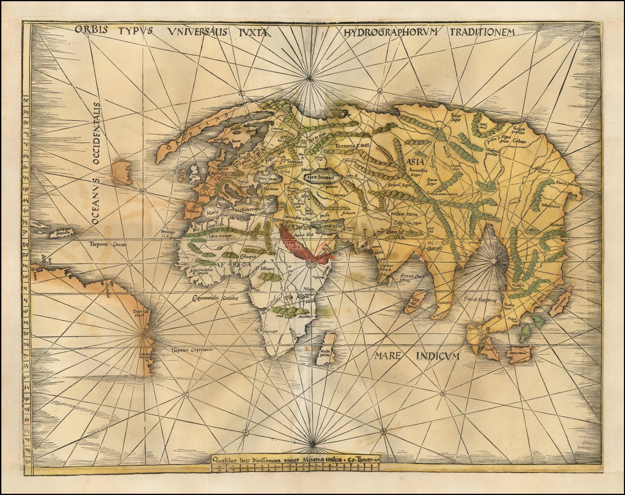 Mappa del mondo del 1513 di Martin Waldseemüller da Martin Waldseemuller
