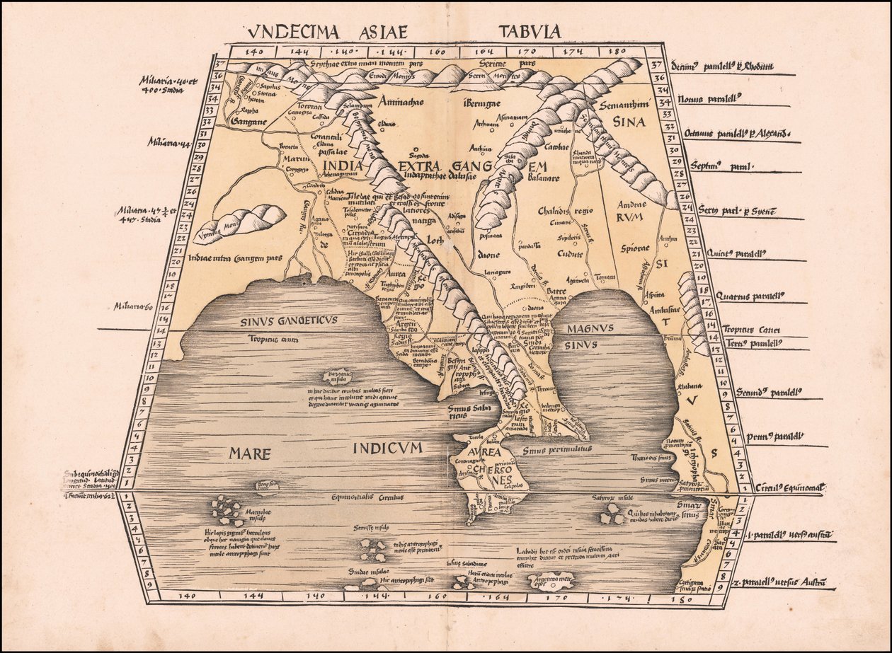 1513 della carta del sud-est asiatico, della Cina e dell