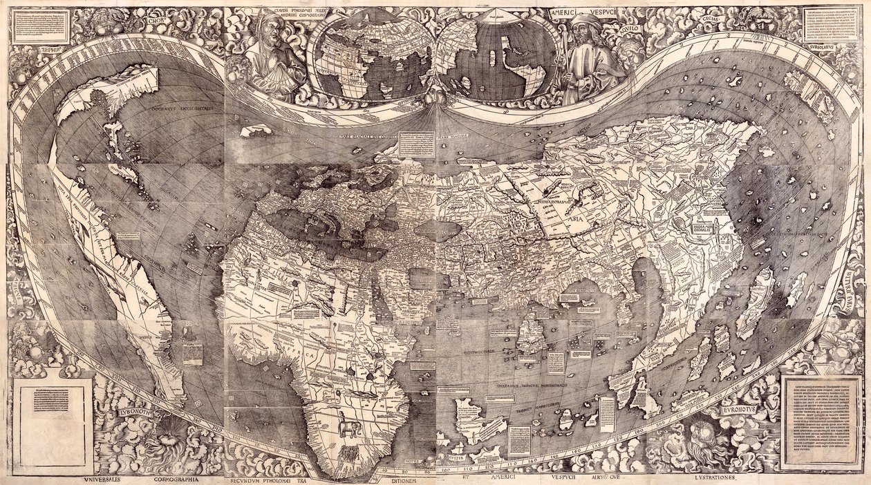 Mappa del mondo da Martin Waldseemuller