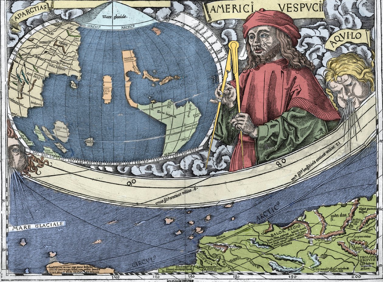 VESPUCCI, Amerigo (1454-1512). Esploratore italiano e cartografo nella 