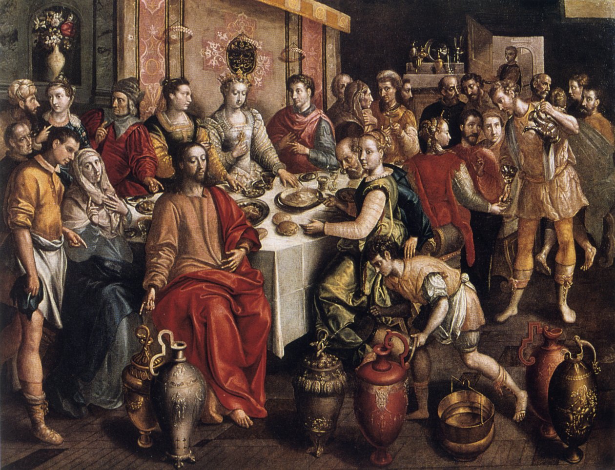 Le nozze di Cana, 1596-1597 da Maarten de Vos